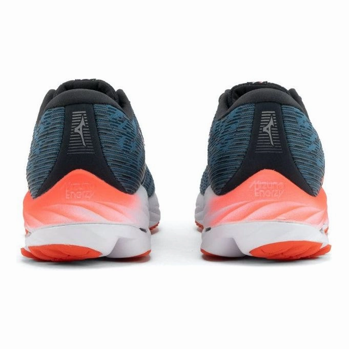 Mizuno Wave Rider 26 Mens Running Shoes - Blue action - themed running wear designer - brand shoes