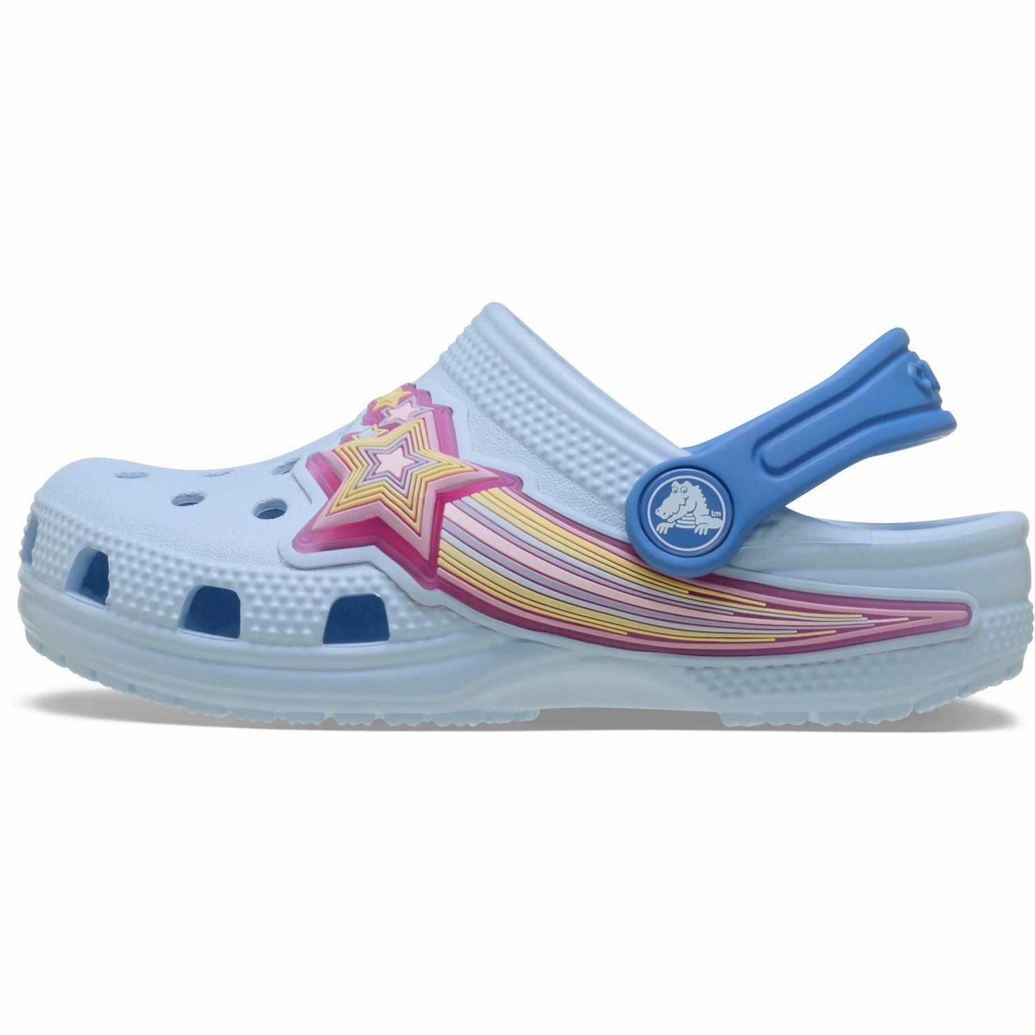 Crocs Blue Frost Classic Star Lights Clog Easy To Clean Fashion Flip-flops