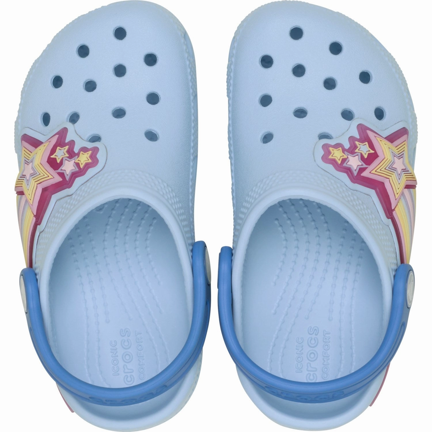 Crocs Blue Frost Classic Star Lights Clog Foot Massage