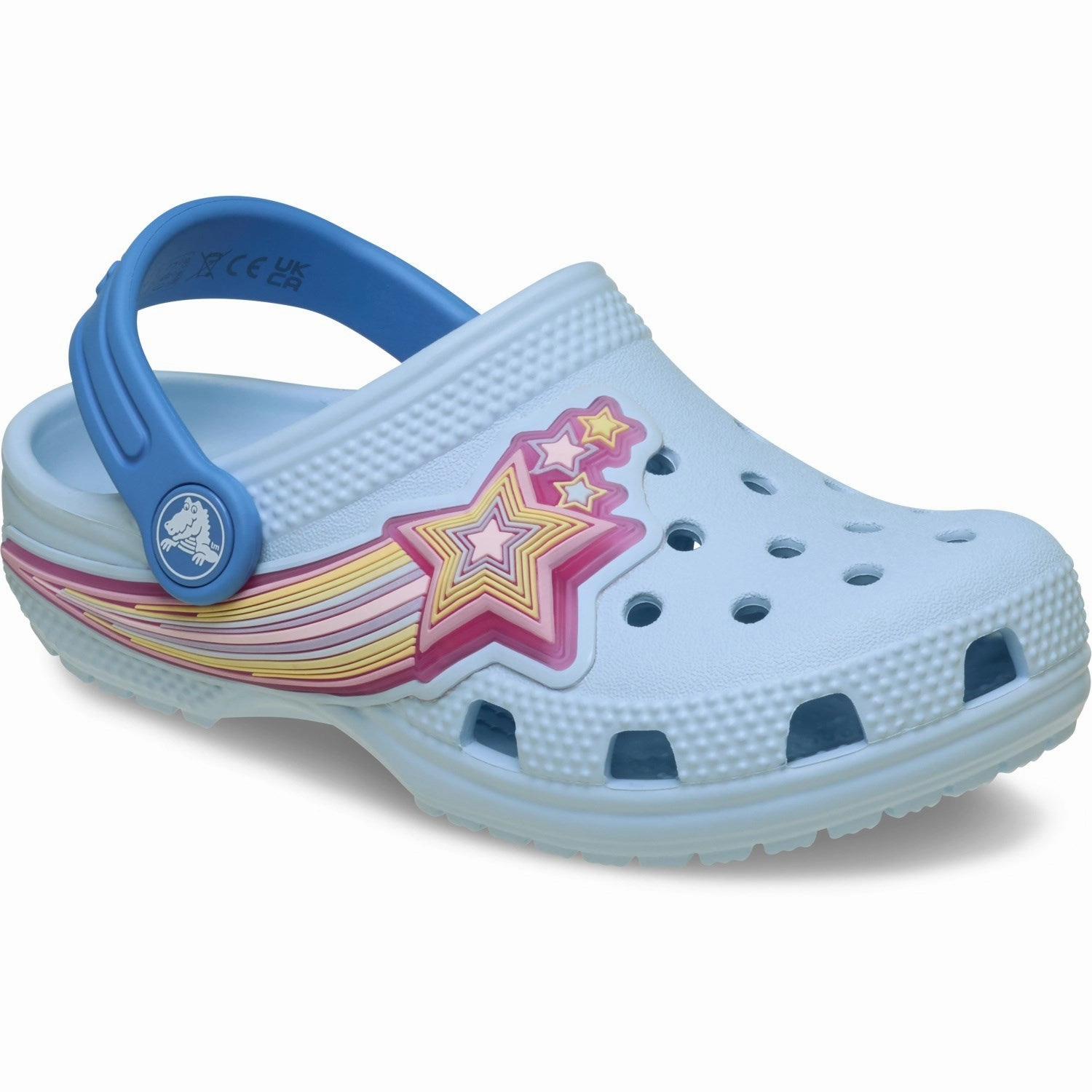 Comfortable walking shoes Neon Glow Crocs Blue Frost Classic Star Lights Clog