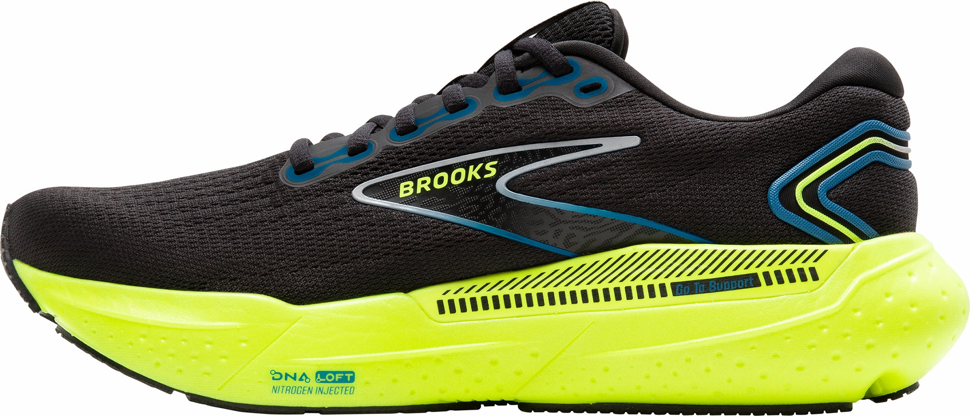 female running gear Brooks Glycerin GTS 21 Mens Running Shoes - Black