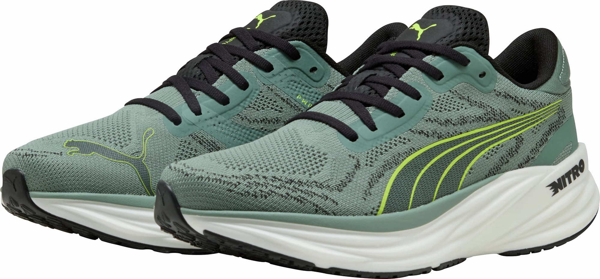 Puma Magnify Nitro 2 Mens Running Shoes - Green FoamCushion breathable running shoes