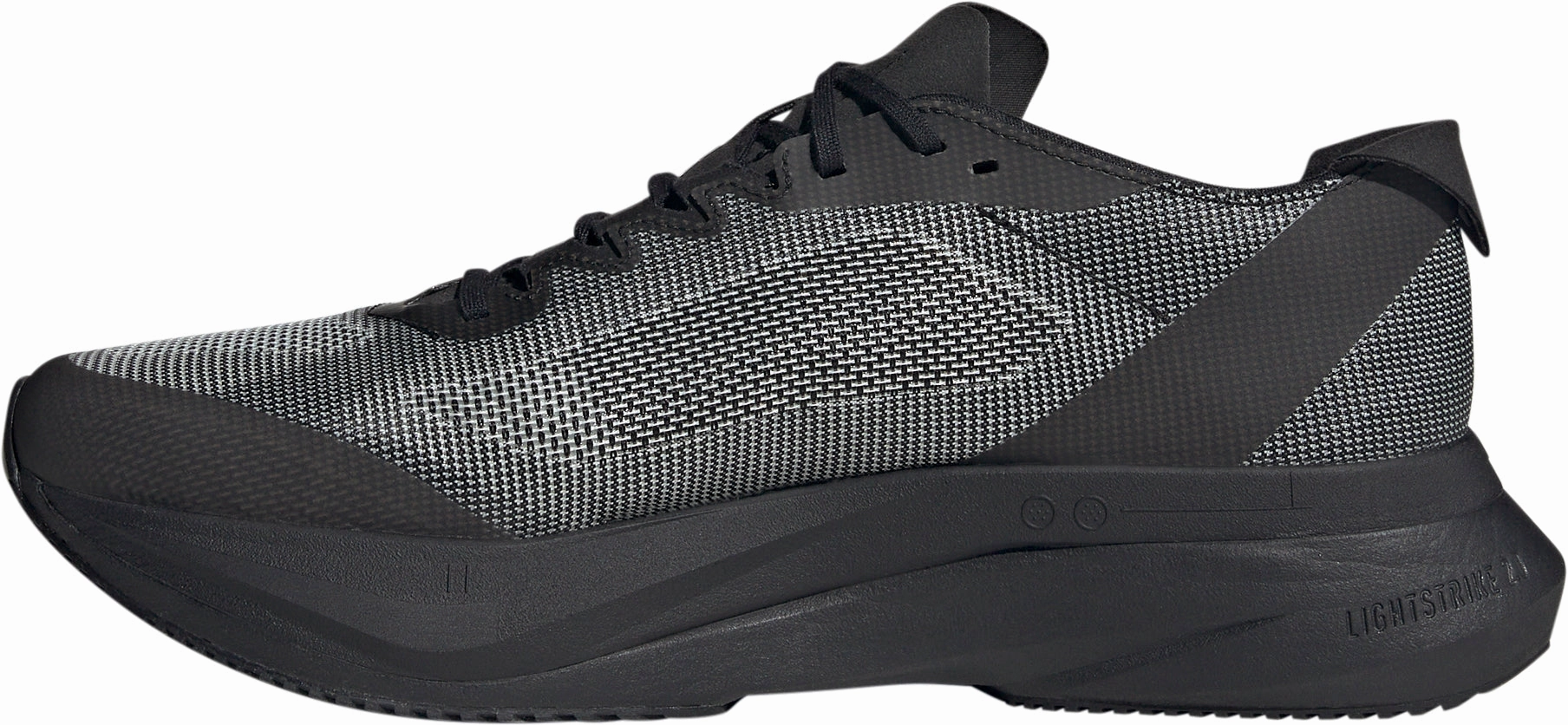 adidas Adizero Boston 12 Mens Running Shoes - Black Flexible Material Balanced Cushion System