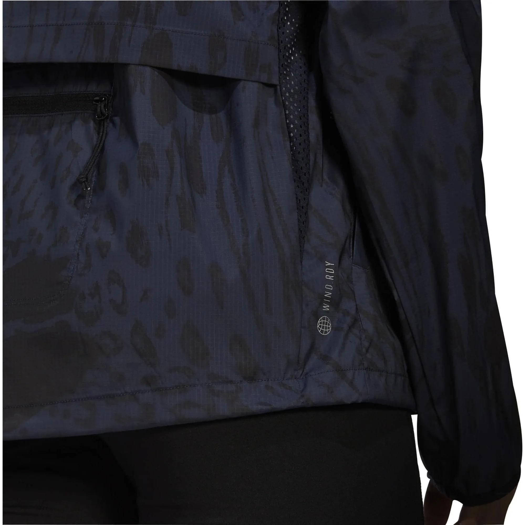 work - from - home adidas Fast Womens Running Jacket - Navy