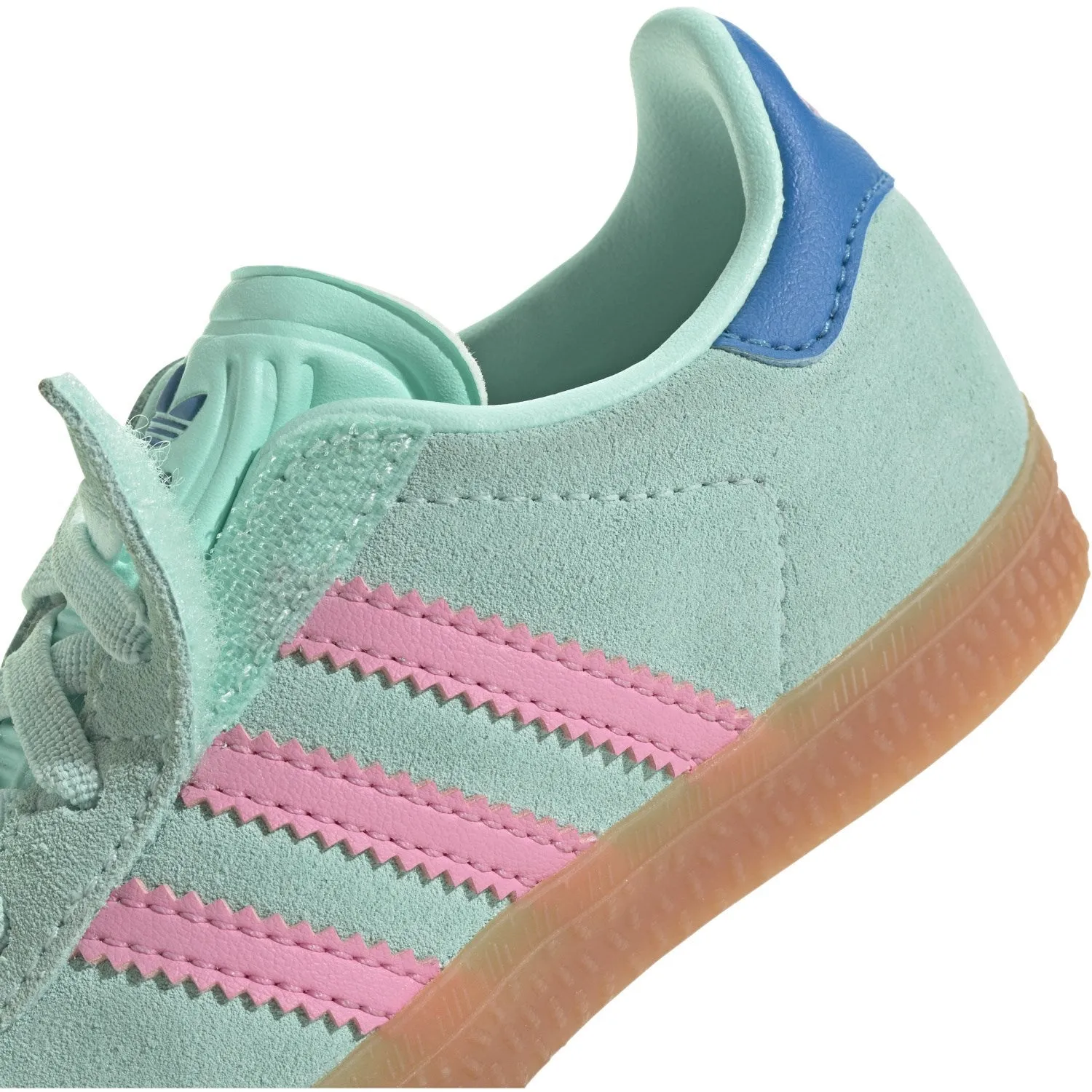 Non Slip Traction adidas Originals Clear Mint/Bliss Pink/Bright Blue Gazelle Cf El I Sneakers