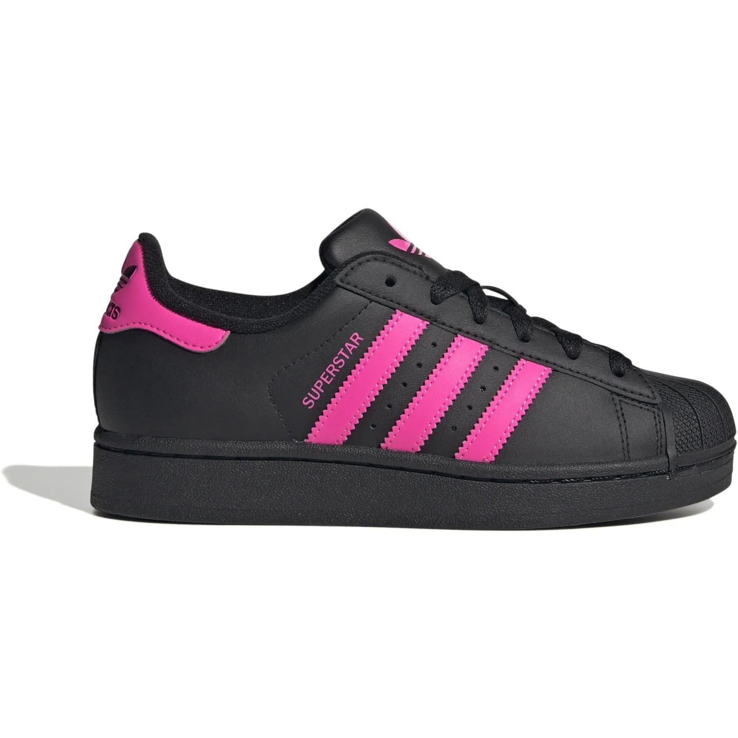 adidas Originals Core Black/Lucid Pink/Core Black Superstar Ii J Sneakers Anti Microbial Lining