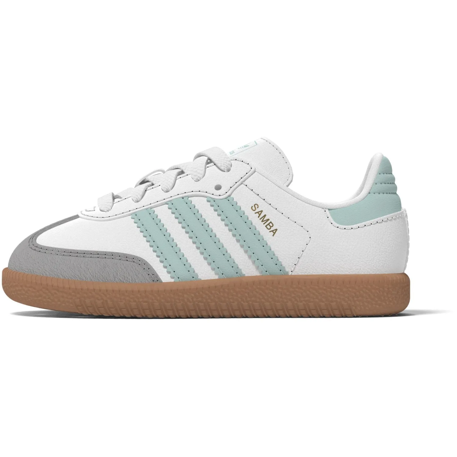 Stretchable Collar EVAOutsole adidas Originals Ftwr White/Semi Flash Aqua/Gum 3 Samba Og El I Sneakers
