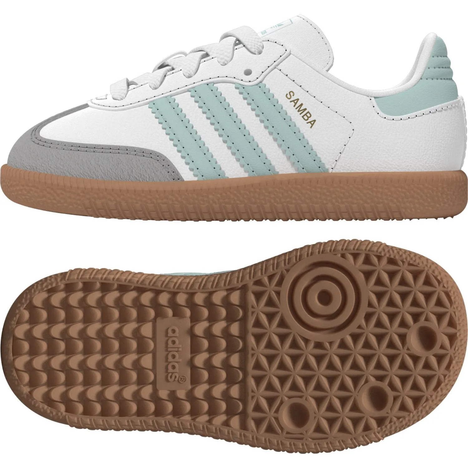 adidas Originals Ftwr White/Semi Flash Aqua/Gum 3 Samba Og El I Sneakers Urban Sport Summer Walks