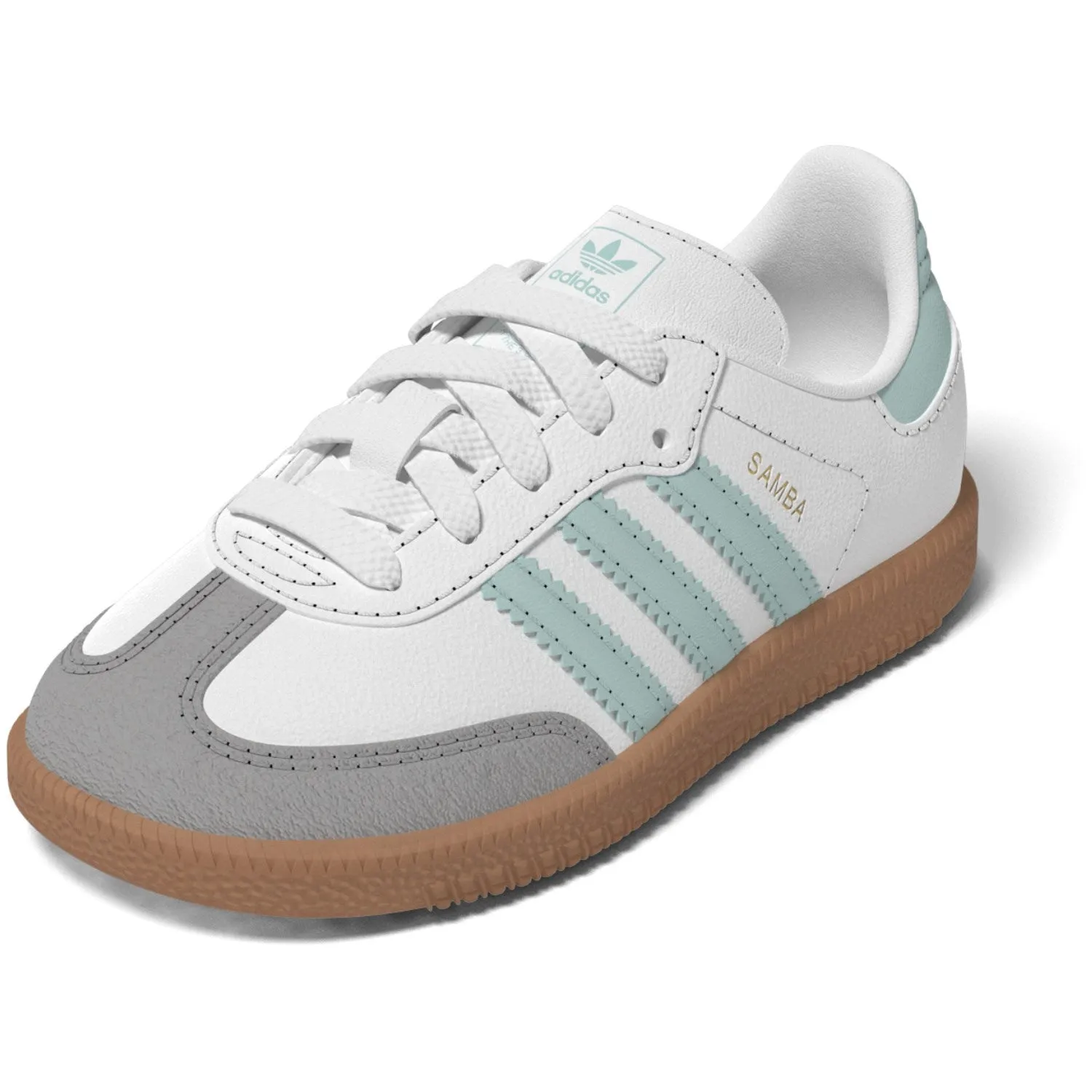 adidas Originals Ftwr White/Semi Flash Aqua/Gum 3 Samba Og El I Sneakers Low Top Profile