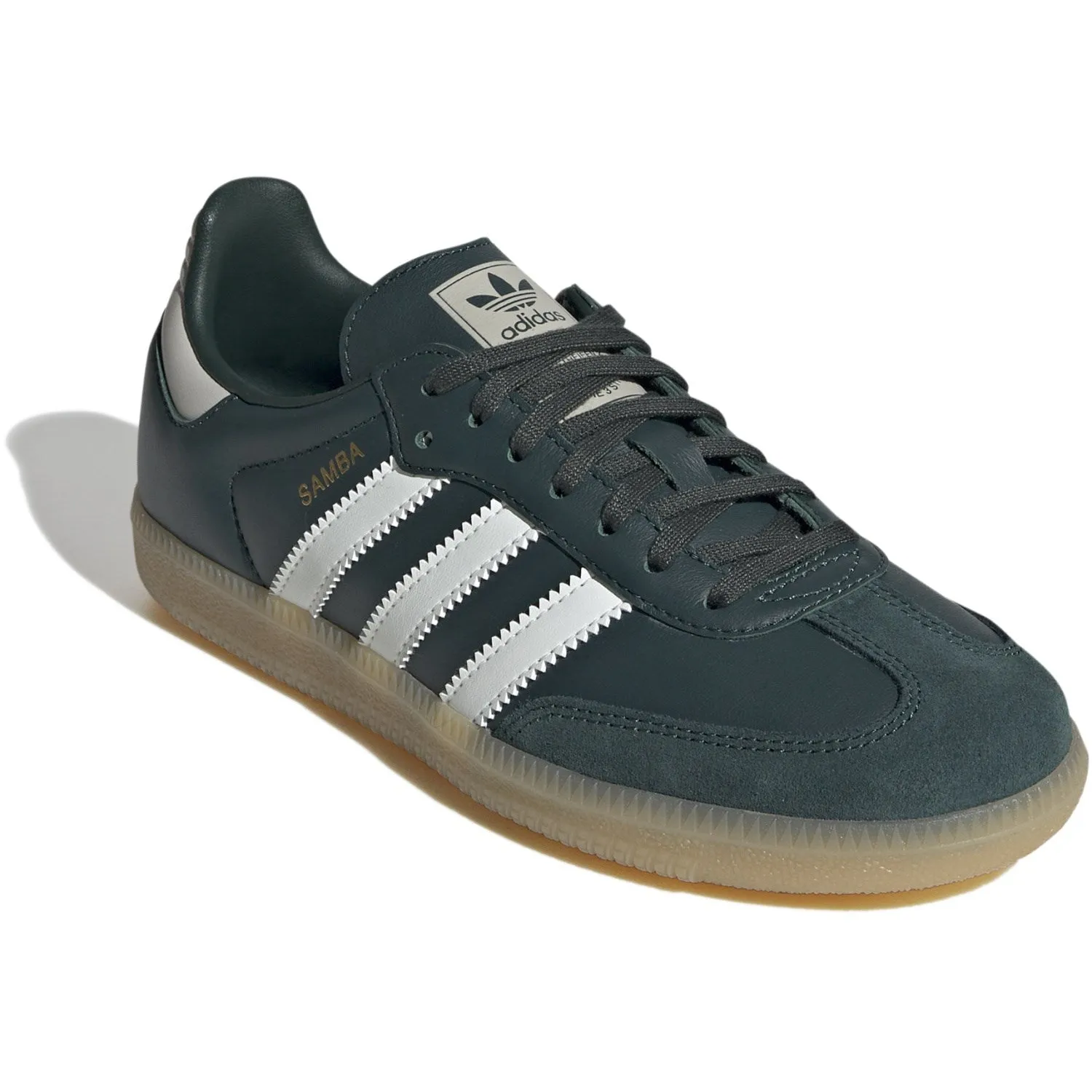adidas Originals Mineral Green/Off White/Putty Grey Samba Og J Sneakers Multi Directional Flex Grooves
