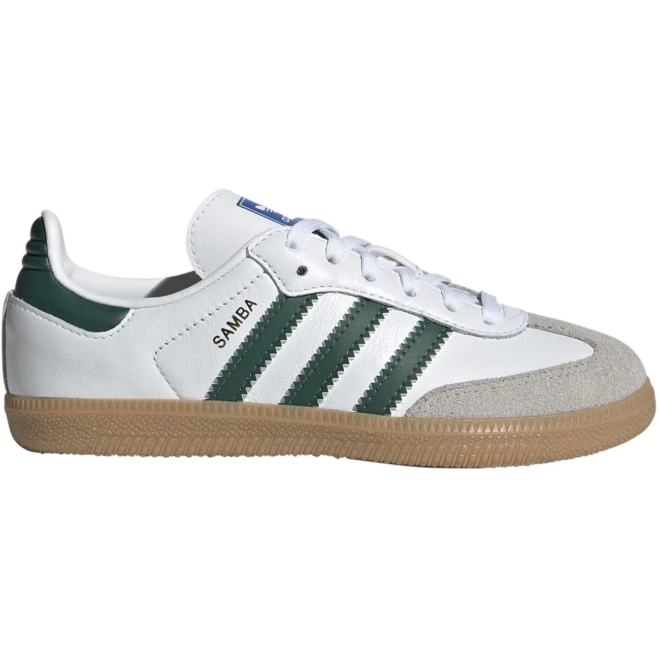 Non Slip Tread Pattern adidas Originals SAMBA OG C Sneakers Cloud White / Collegiate Green / Gum