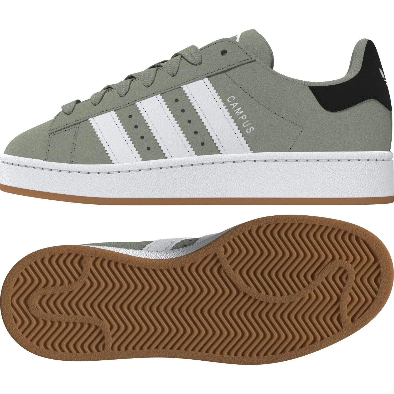 adidas Originals Silver Green/Ftwr White/Gum 2 Campus 00S J Sneakers Pull   Tab