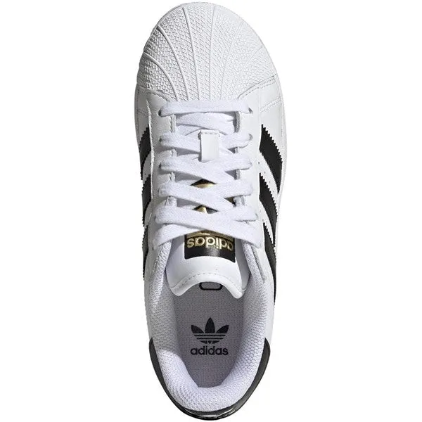 Microfiber Overlay Sweat Wicking adidas Originals SUPERSTAR XLG J Sneakers Cloud White / Core Black / Gold Metallic