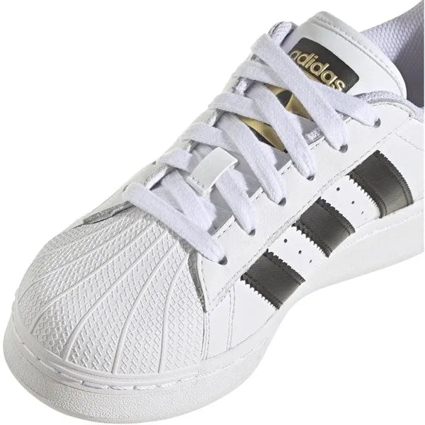 Micro Perforation Ventilation Heat Sealed Layers adidas Originals SUPERSTAR XLG J Sneakers Cloud White / Core Black / Gold Metallic