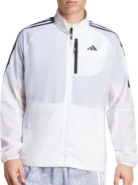adidas Own The Run 3 Stripes Packable Mens Running Jacket - White nylon Outdoor Style