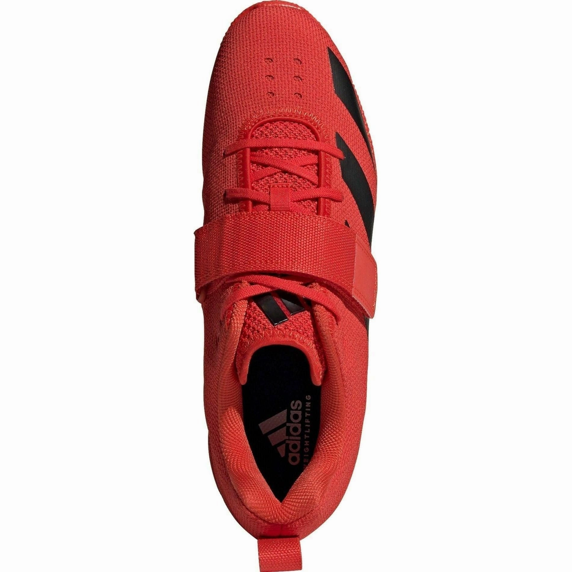 adidas Adipower 2 Weightlifting Shoes - Red Stretchable Material Sidewalk Ready