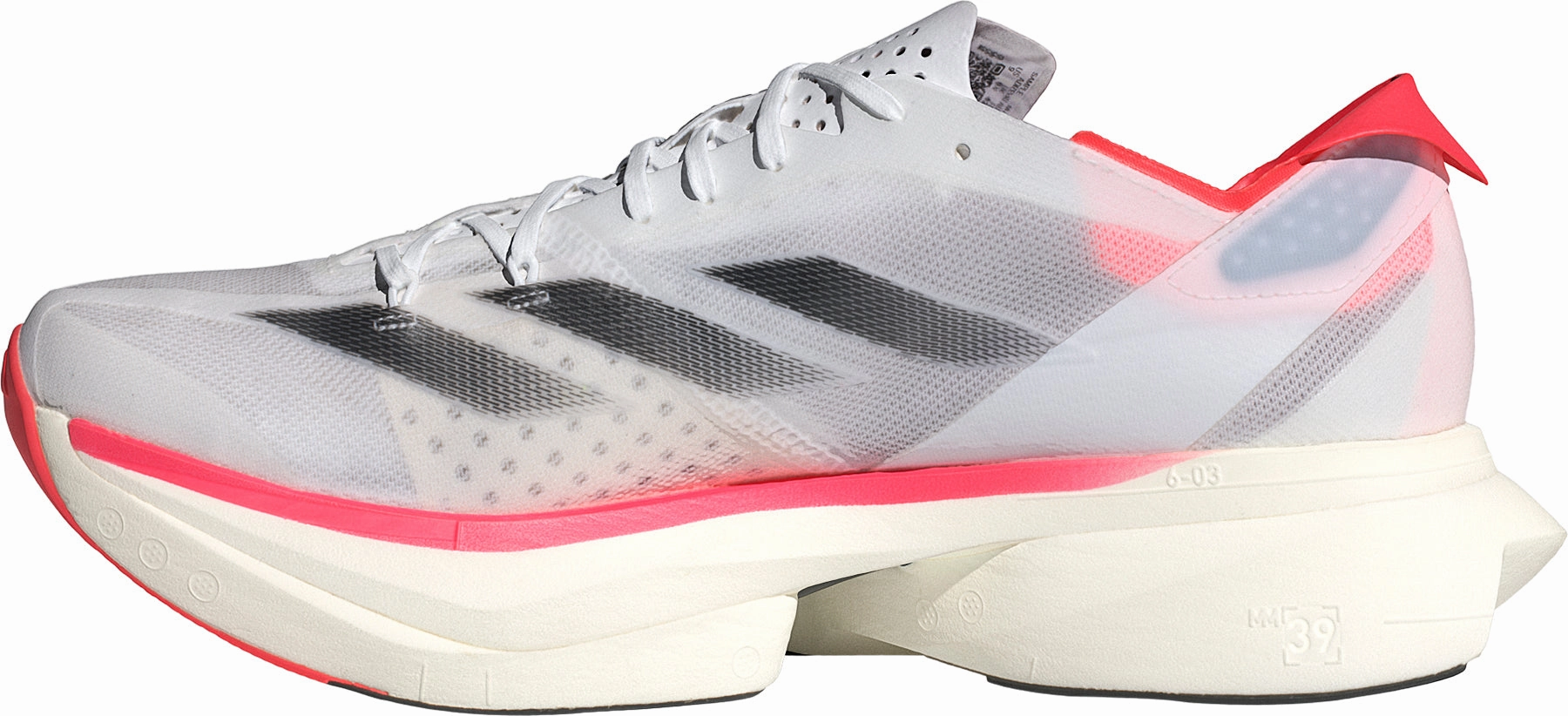 Comfort - Padding Rolling Motion Design adidas Adizero Adios Pro 3 Running Shoes - White