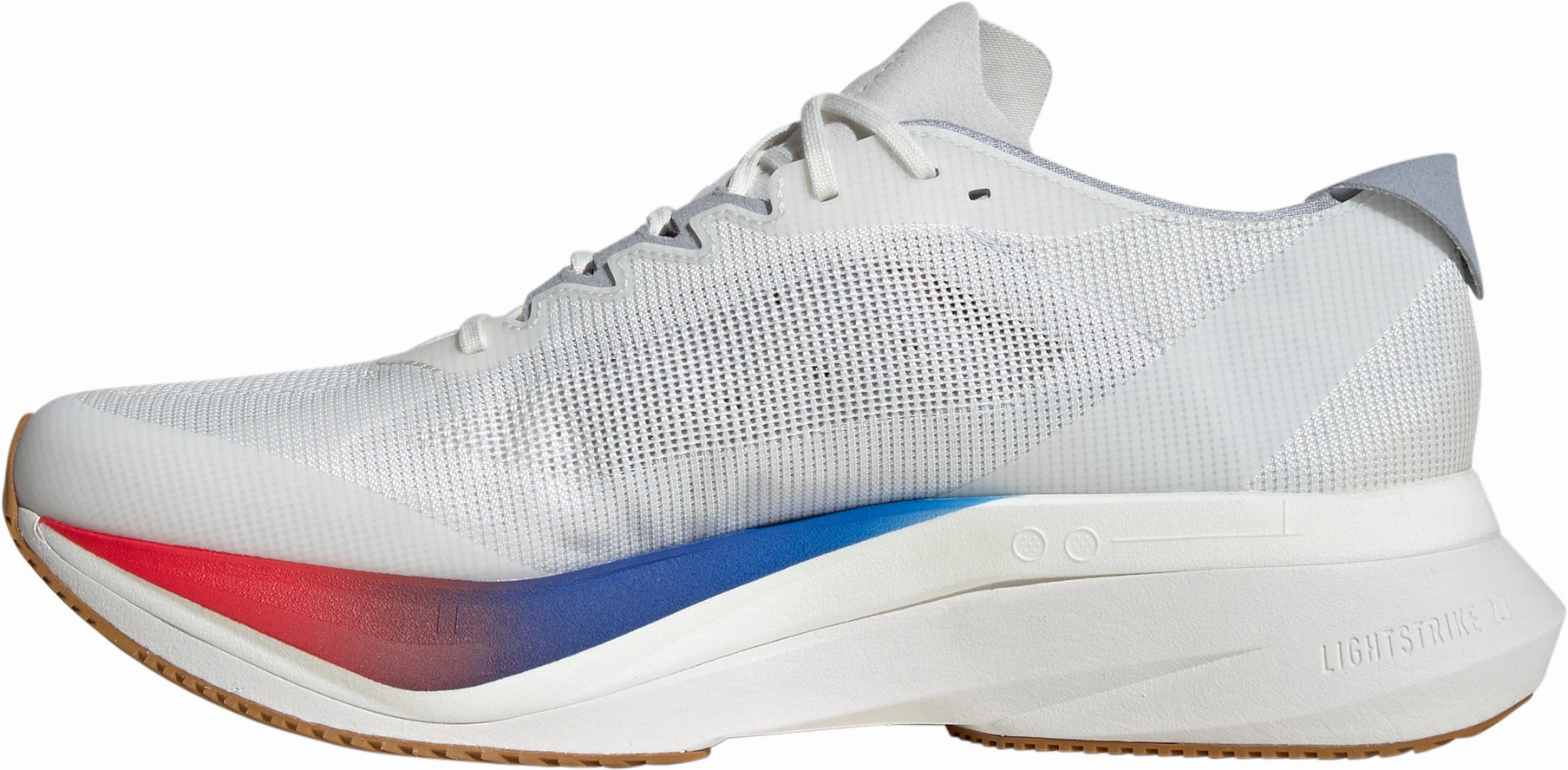 adidas Adizero Boston 12 Mens Running Shoes - White Microtextured Grip Surface