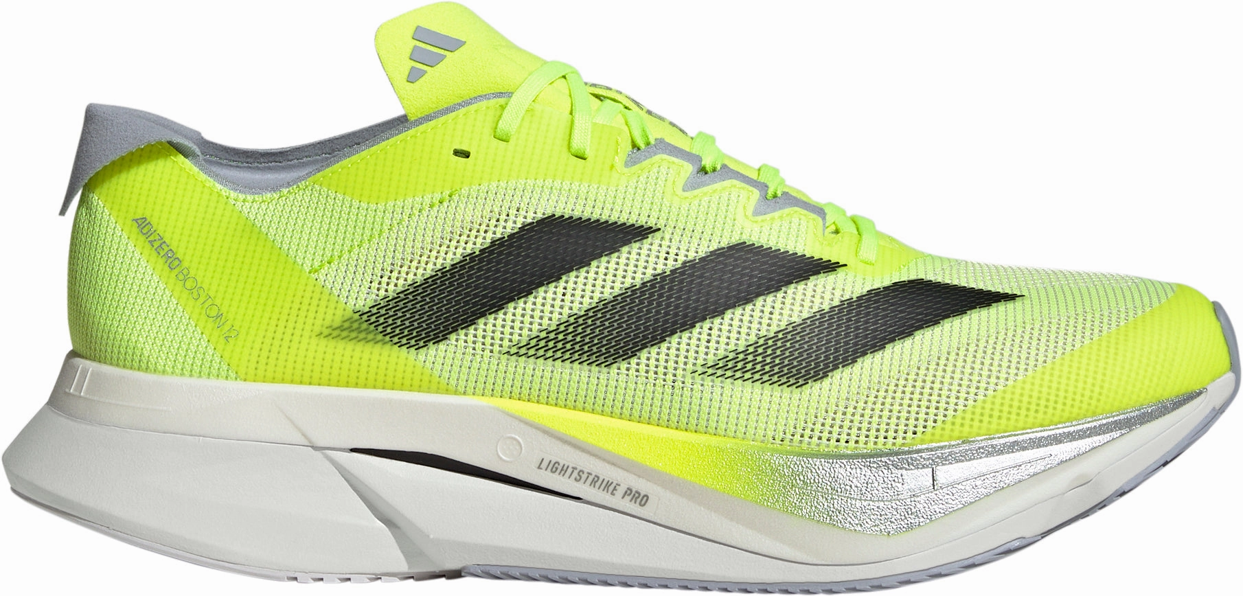 adidas Adizero Boston 12 Mens Running Shoes - Yellow running strength training Ultra Cushioned Collar