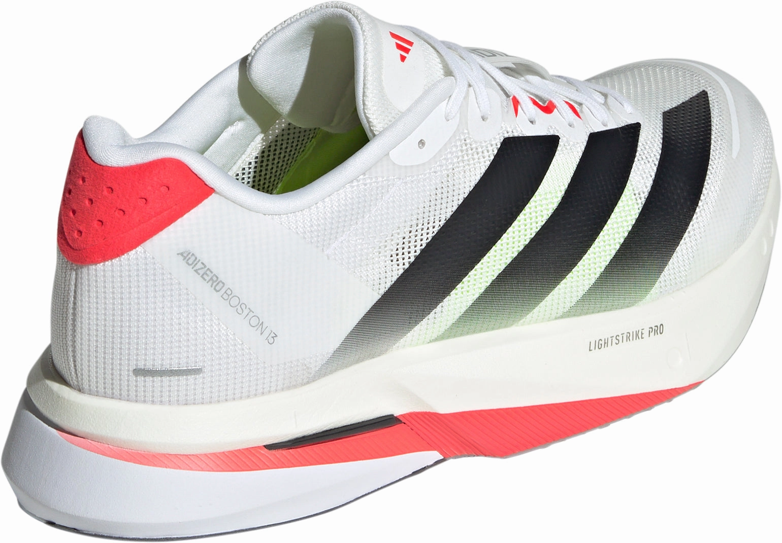 adidas Adizero Boston 13 Mens Running Shoes - White Ventilated Tongue PaddedTongue