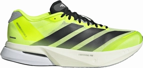 adidas Adizero Boston 13 Mens Running Shoes - Yellow hook and loop closure Biomechanical Contouring