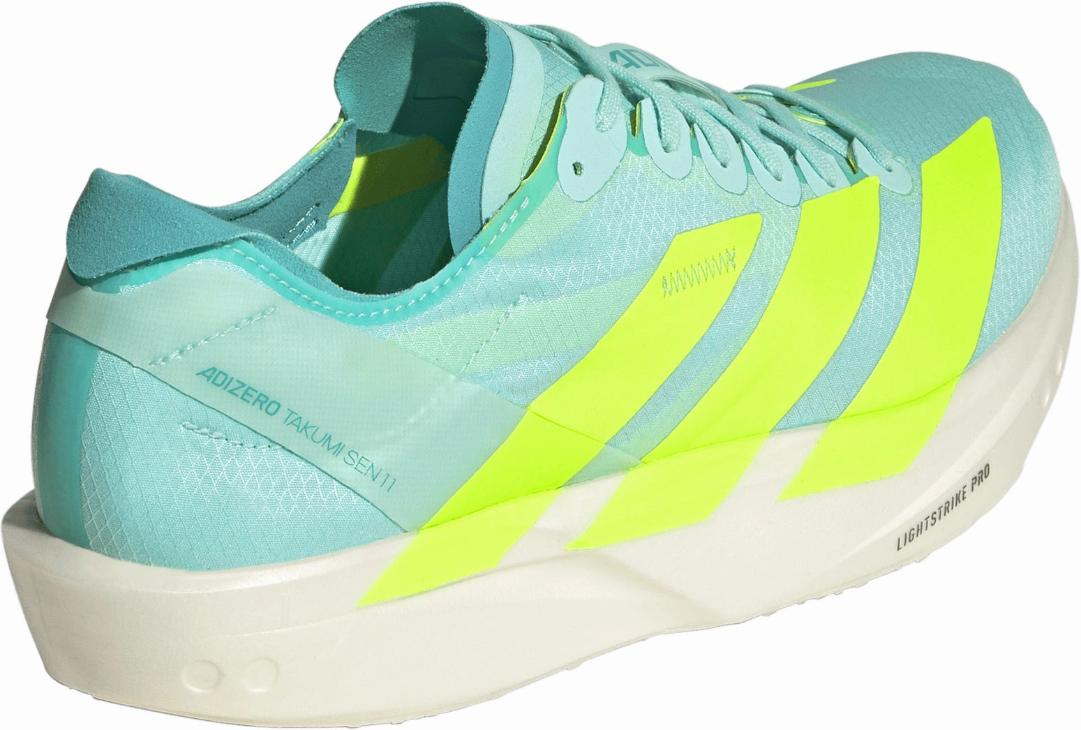 adidas Adizero Takumi Sen 11 Womens Running Shoes - Green foot - contour running shoes indoor workouts