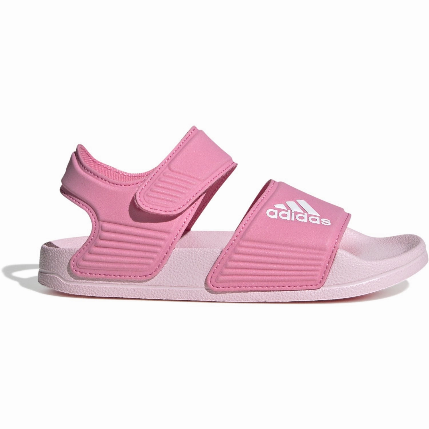 adidas Originals Bliss Pink/Ftwr White/Clear Pink Adilette Sandal K Expo Walk Flat Sole
