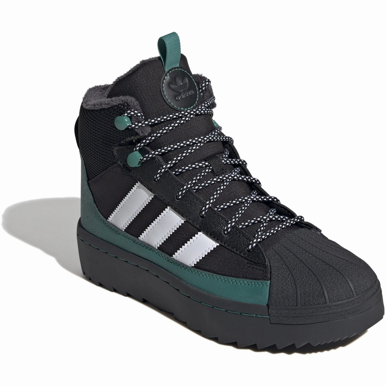 adidas Originals Core black/White/Active Green Superstar Winter Trek J Boots Easy to Wear