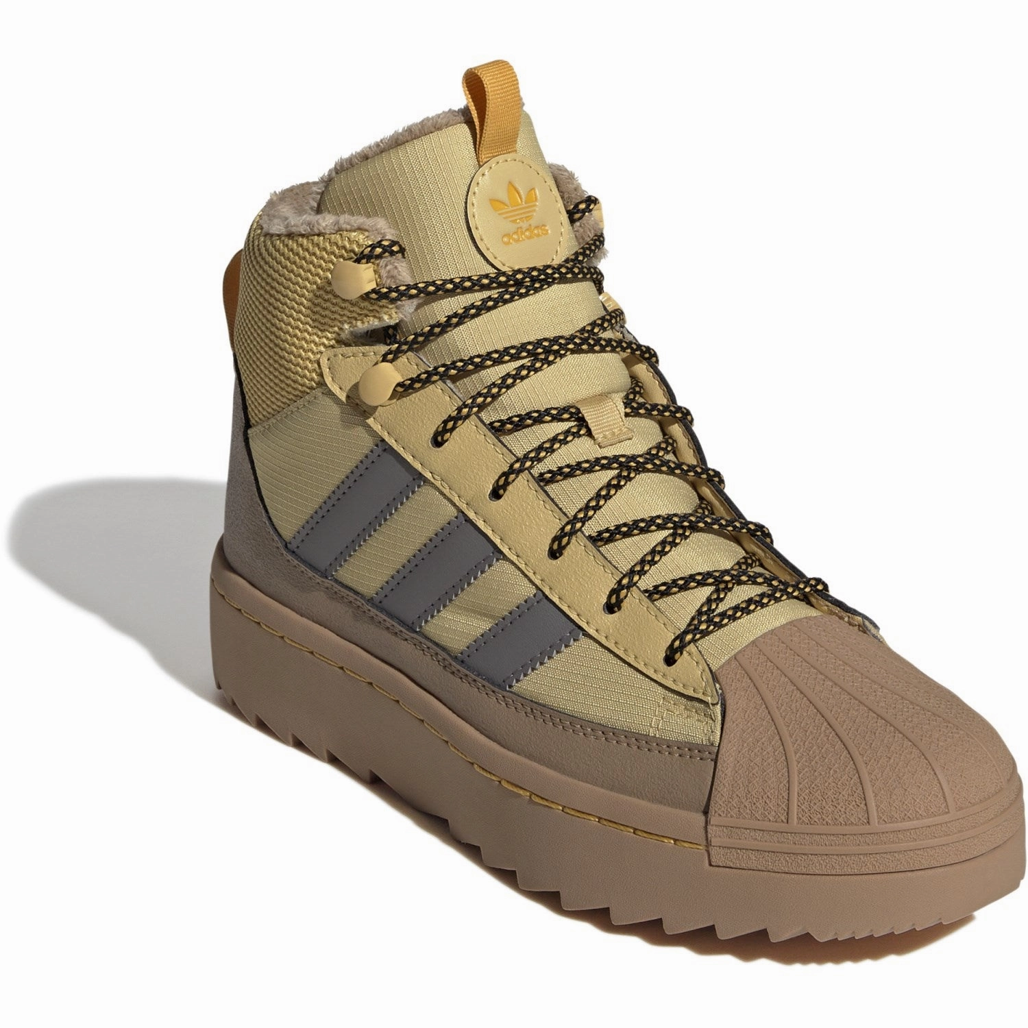 adidas Originals Oat/Charcoal/Core Black Superstar Winter Trek J Boots urban commuting Lace   Up Closure