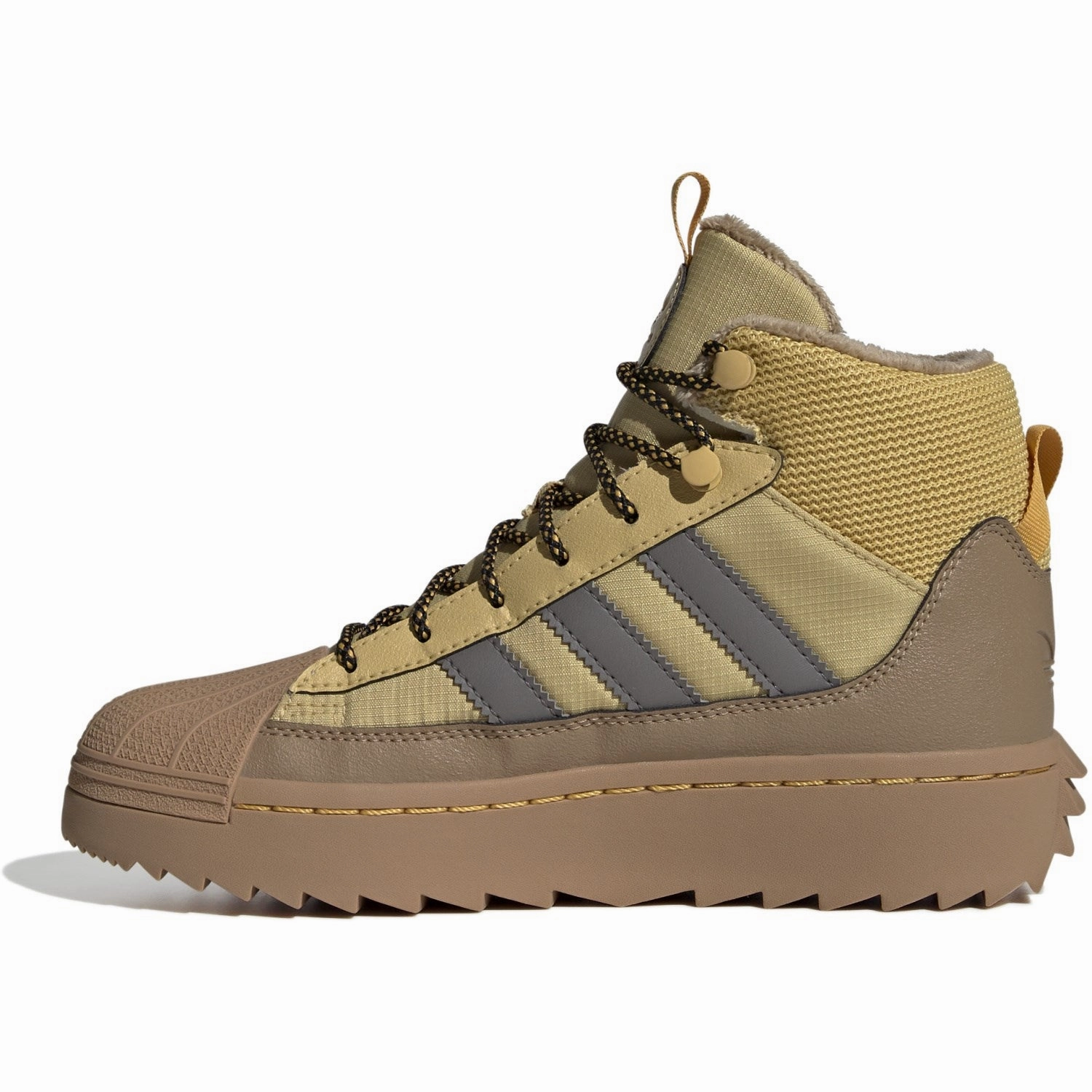 urban commuting Neutral Pair adidas Originals Oat/Charcoal/Core Black Superstar Winter Trek J Boots