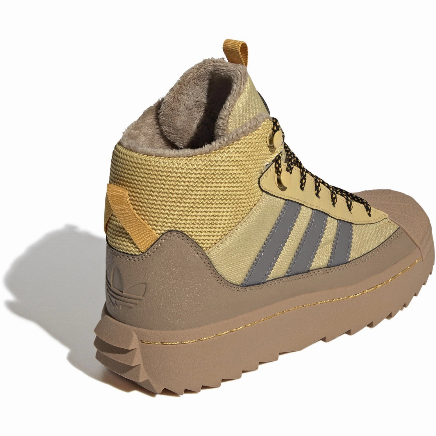 adidas Originals Oat/Charcoal/Core Black Superstar Winter Trek J Boots Durable Layer PU