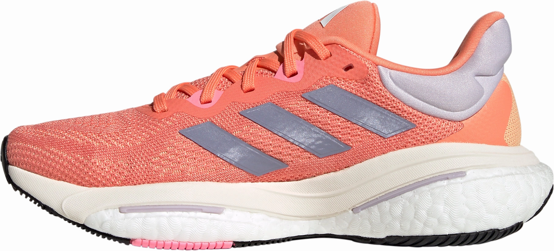 adidas SolarGlide 6 Womens Running Shoes - Orange Motion Control Midsole running in a community park shoes