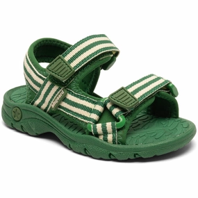 Bisgaard Emerald Green Stripes Trine Kj?r X Addie Sandal Relaxed Steps