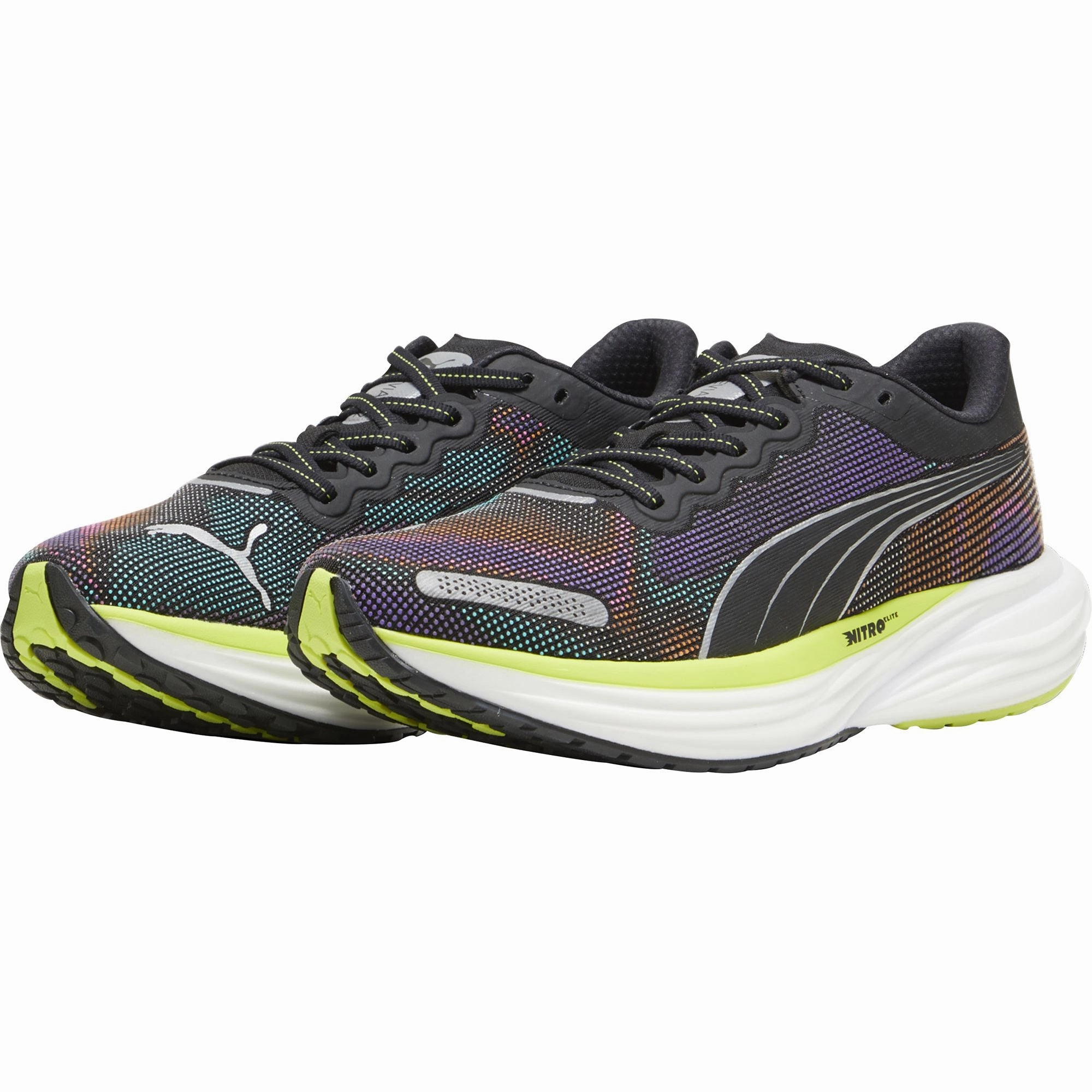 cushioned collar Puma Deviate Nitro 2 Mens Running Shoes - Black