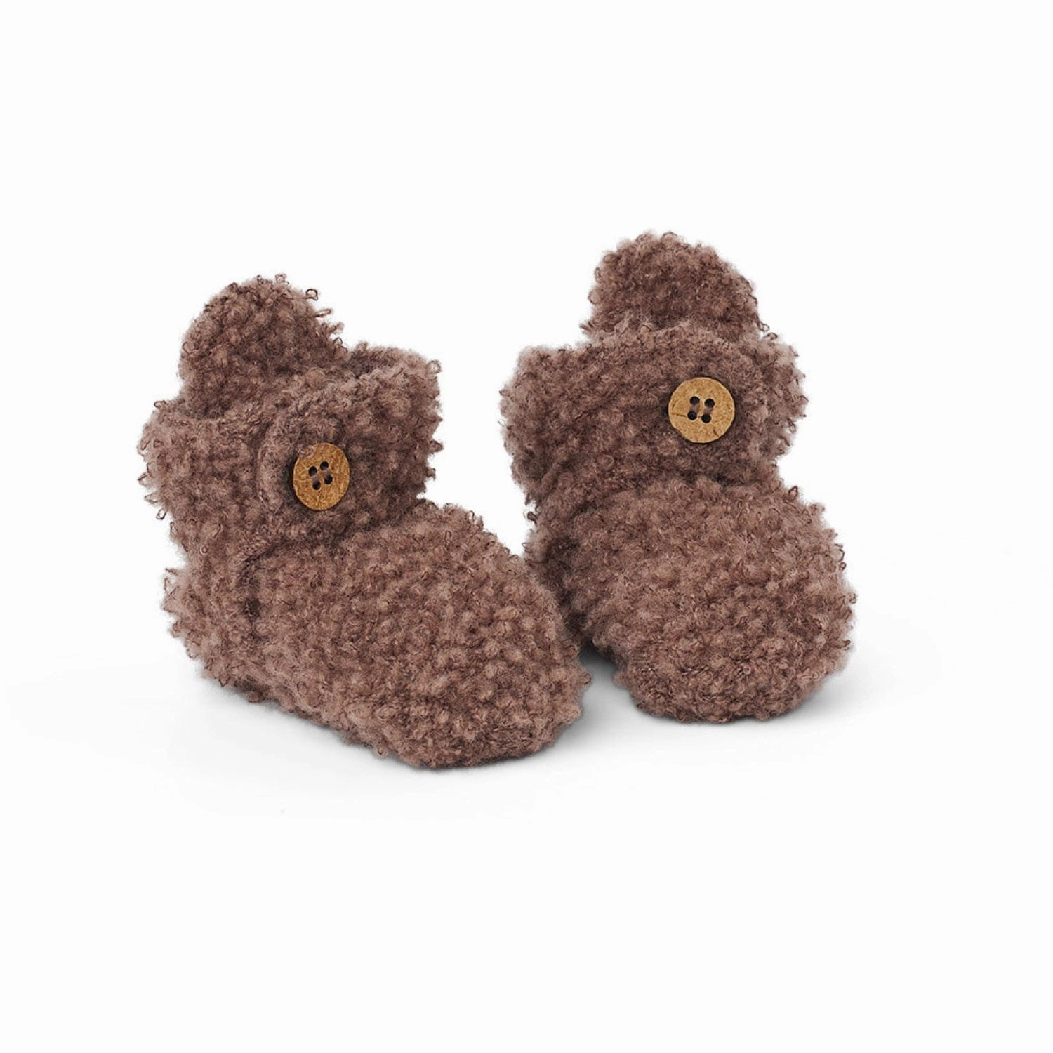 Smallstuff Rose Brown Booties Boucl?? Merino Wool Casual Slides