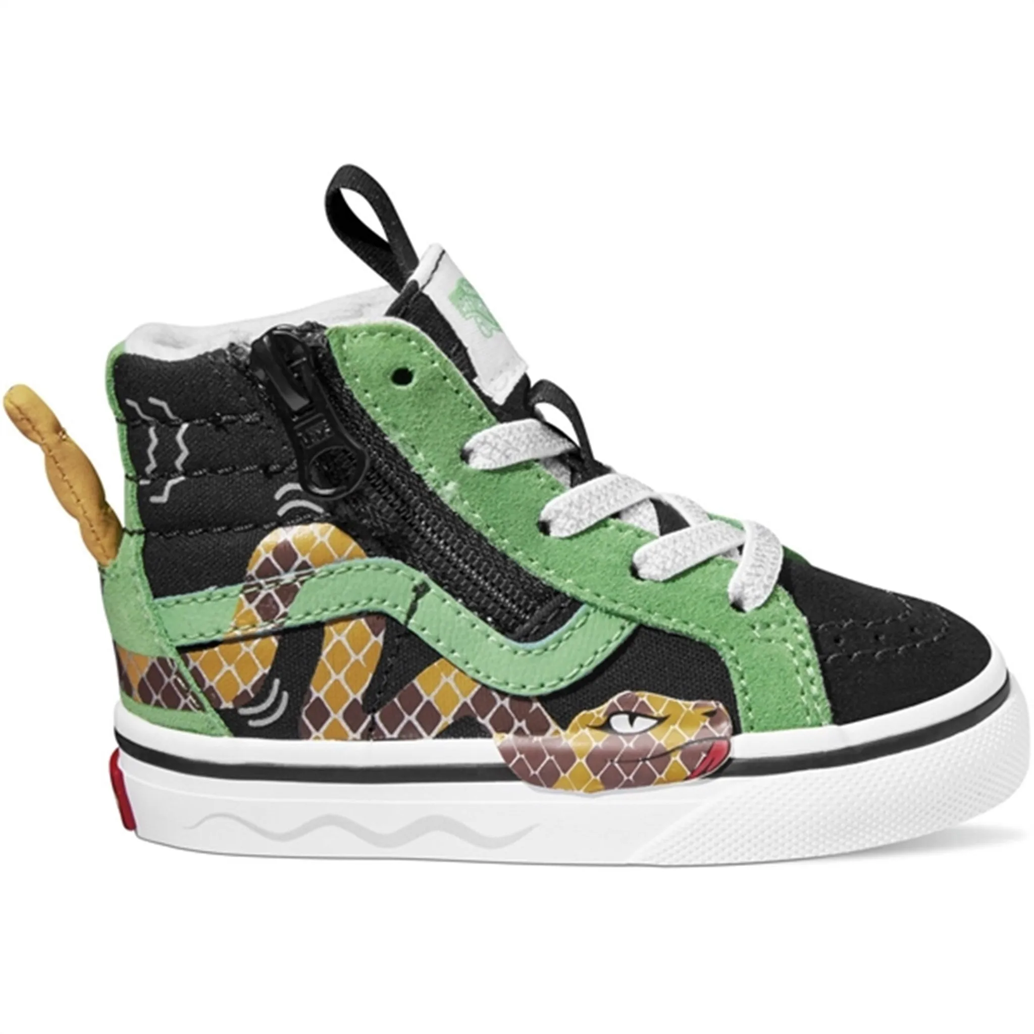 VANS SK8-Hi Reissue Side Zip Sneakers Green/Black Impact-absorbing design Bonded Reinforcement Panels