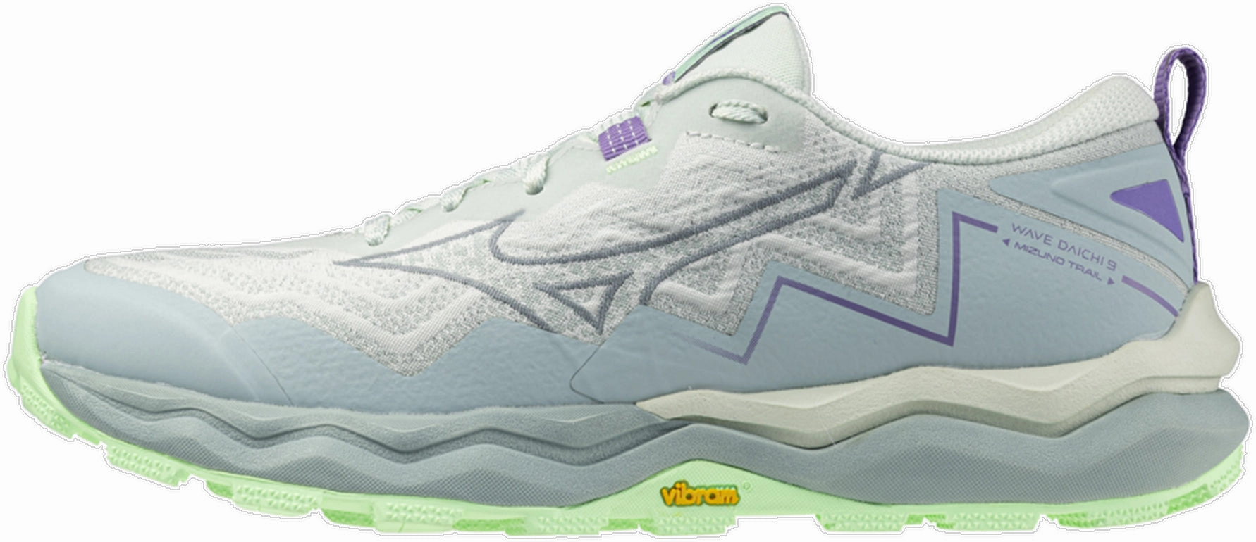 Mizuno Wave Daichi 9 Womens Trail Running Shoes - White Ventilated Tongue Construction Comfortable Foot Stretch