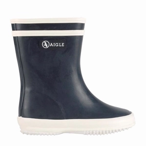 Thick Lining Aigle Baby Flac Wellies Marine/Navy