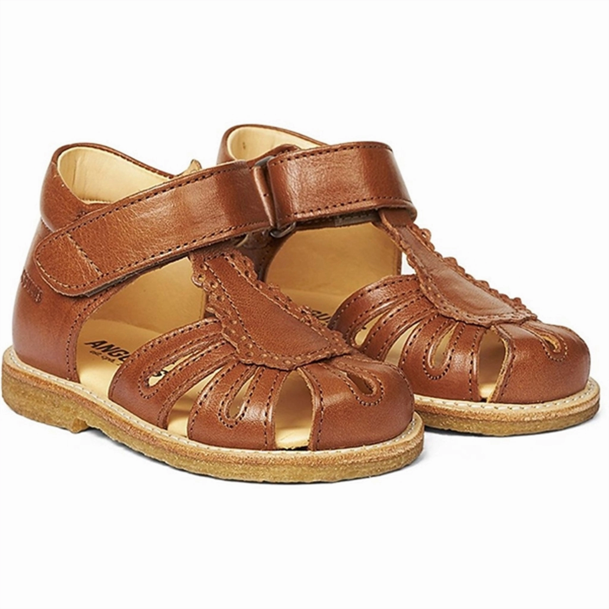 Angulus Starter Sandal W. Velcro Cognac Non Marking Outsole Easy Look