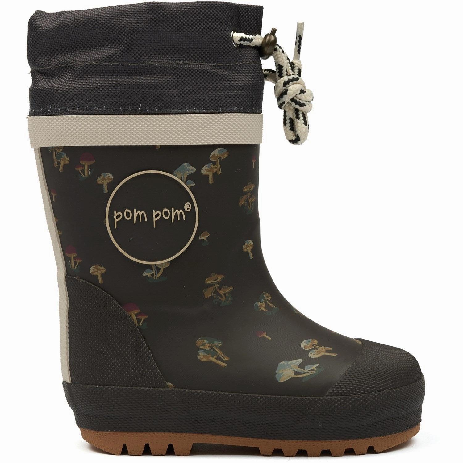 Pom Pom Fungi (Dark Background) GumBoots? Thermo Slip Resistant Urban Traveler Adjustable buckle