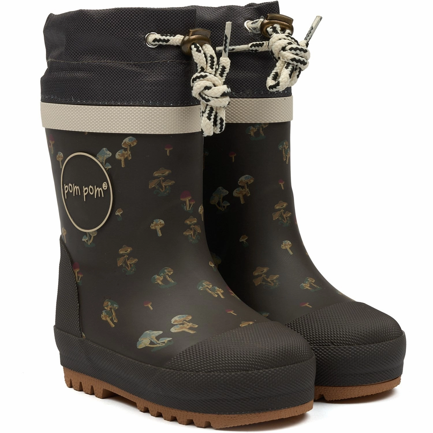 City Wear Chic Style Pom Pom Fungi (Dark Background) GumBoots? Thermo