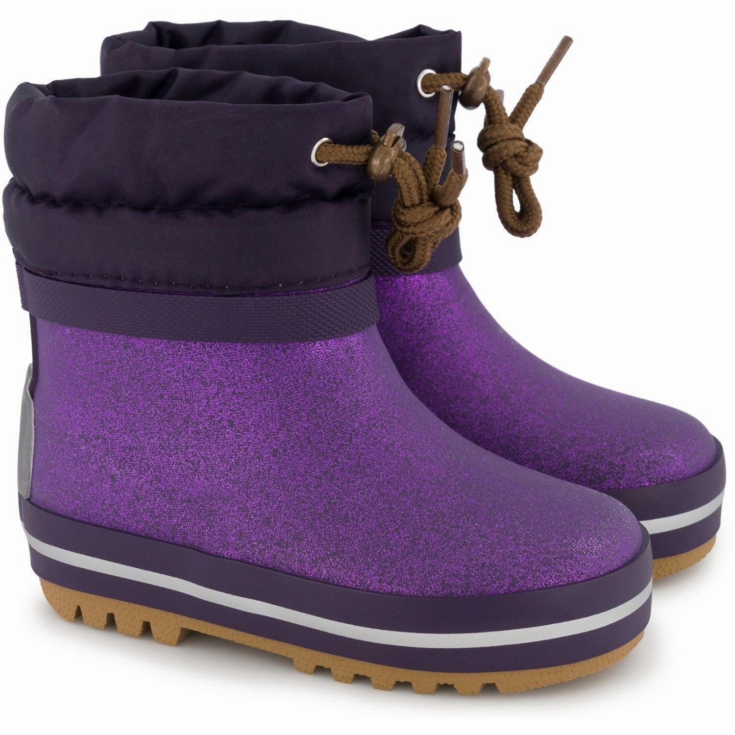 Padded Interior Outdoor Explorer Zip Up Mikk-Line Nightshade Short Winter Wellies Glitter