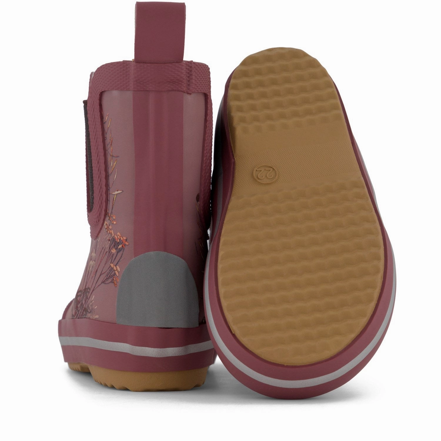 Cool Seasons Mikk-Line Rose Brown Short Winter Wellies AOP