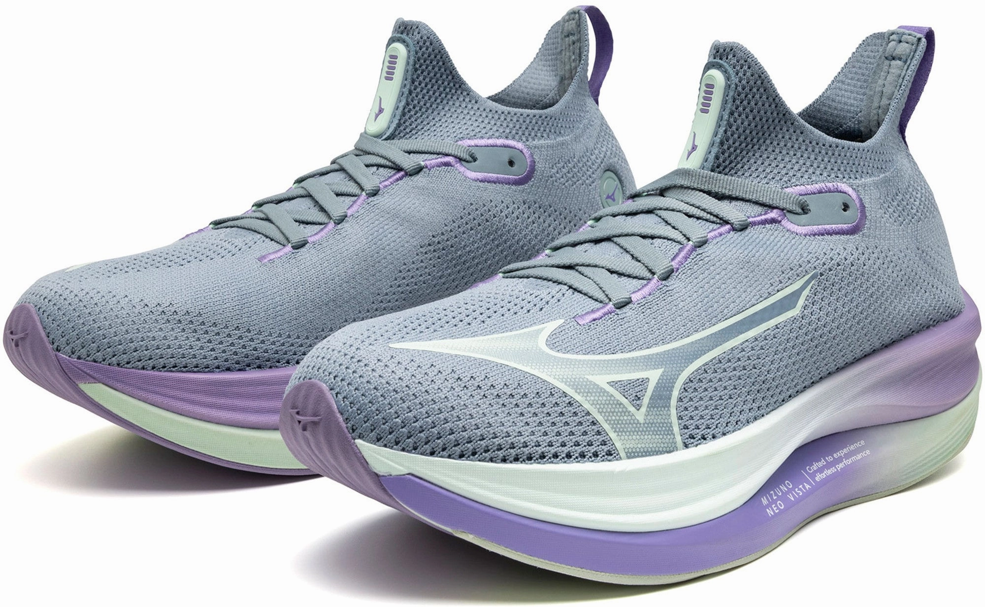 Mizuno Neo Vista Womens Running Shoes - Grey Microfiber Stabilizer cushioning shoes