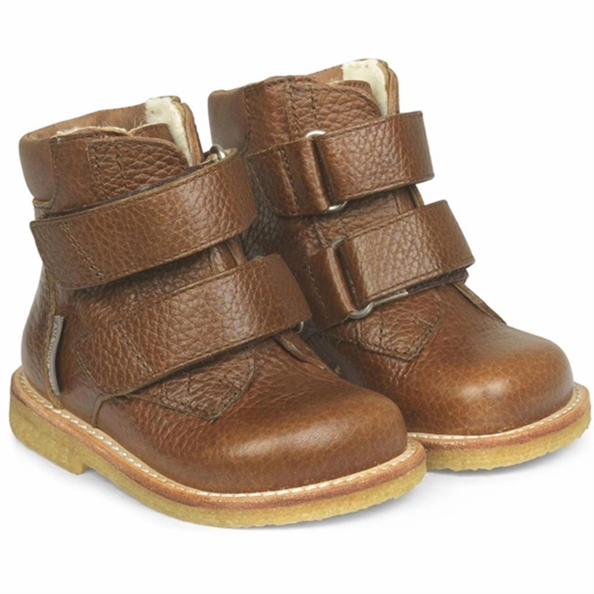 Slip Resistant Tread Strong material Angulus Starter Tex boots With Velcro Medium Brown/Dark Cognac