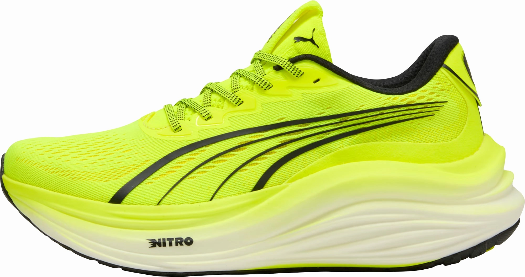 Puma MagMax Nitro Mens Running Shoes - Yellow Torsion Stability Bar Thermoregulating Fibers