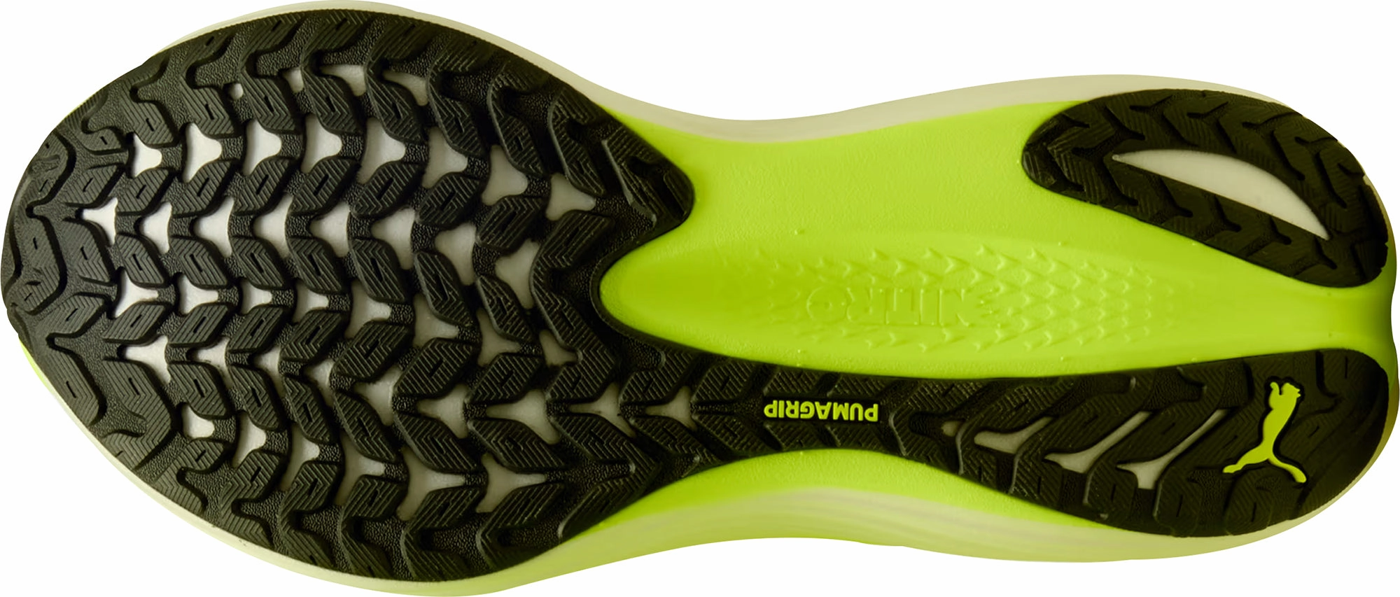 Dynamic Load Distribution Compression Web Midsole Puma MagMax Nitro Mens Running Shoes - Yellow