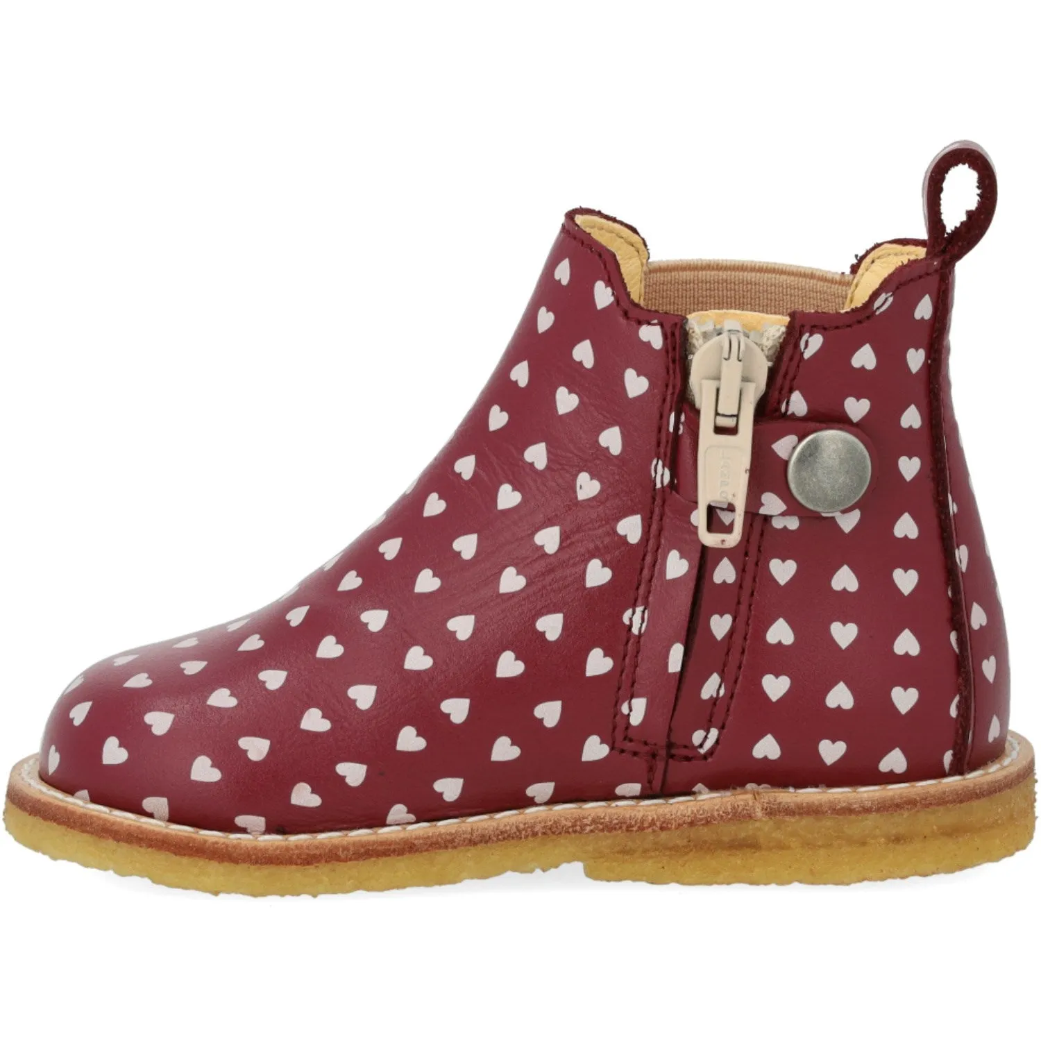 Ventilated Footbed Angulus Berry Hearts/Rose Classic Beginner Chelsea Boot With Print