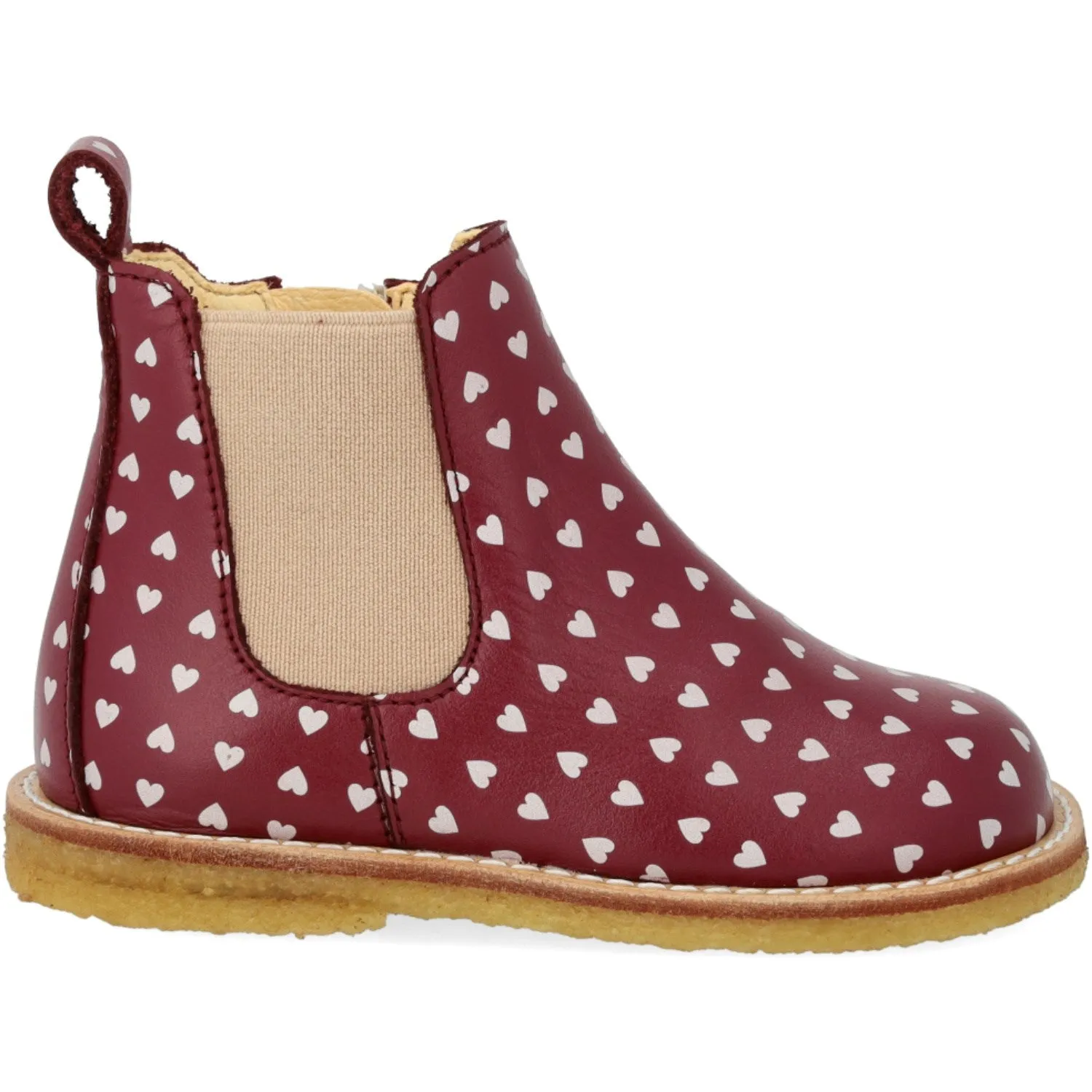 Insulated Stylish Explorer Seamless Comfort Urban Commute Angulus Berry Hearts/Rose Classic Beginner Chelsea Boot With Print