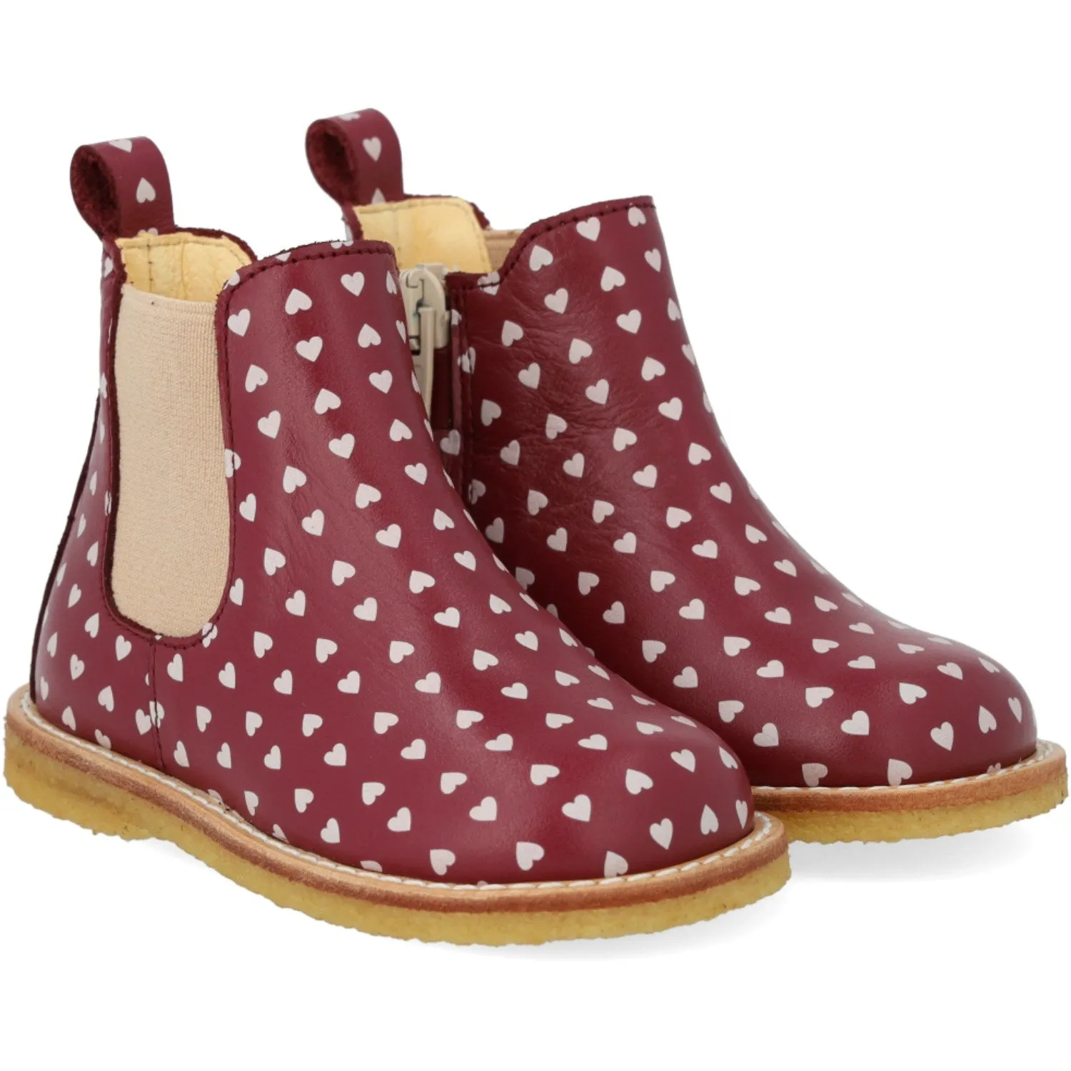 Angulus Berry Hearts/Rose Classic Beginner Chelsea Boot With Print Mountain Trail Pull on